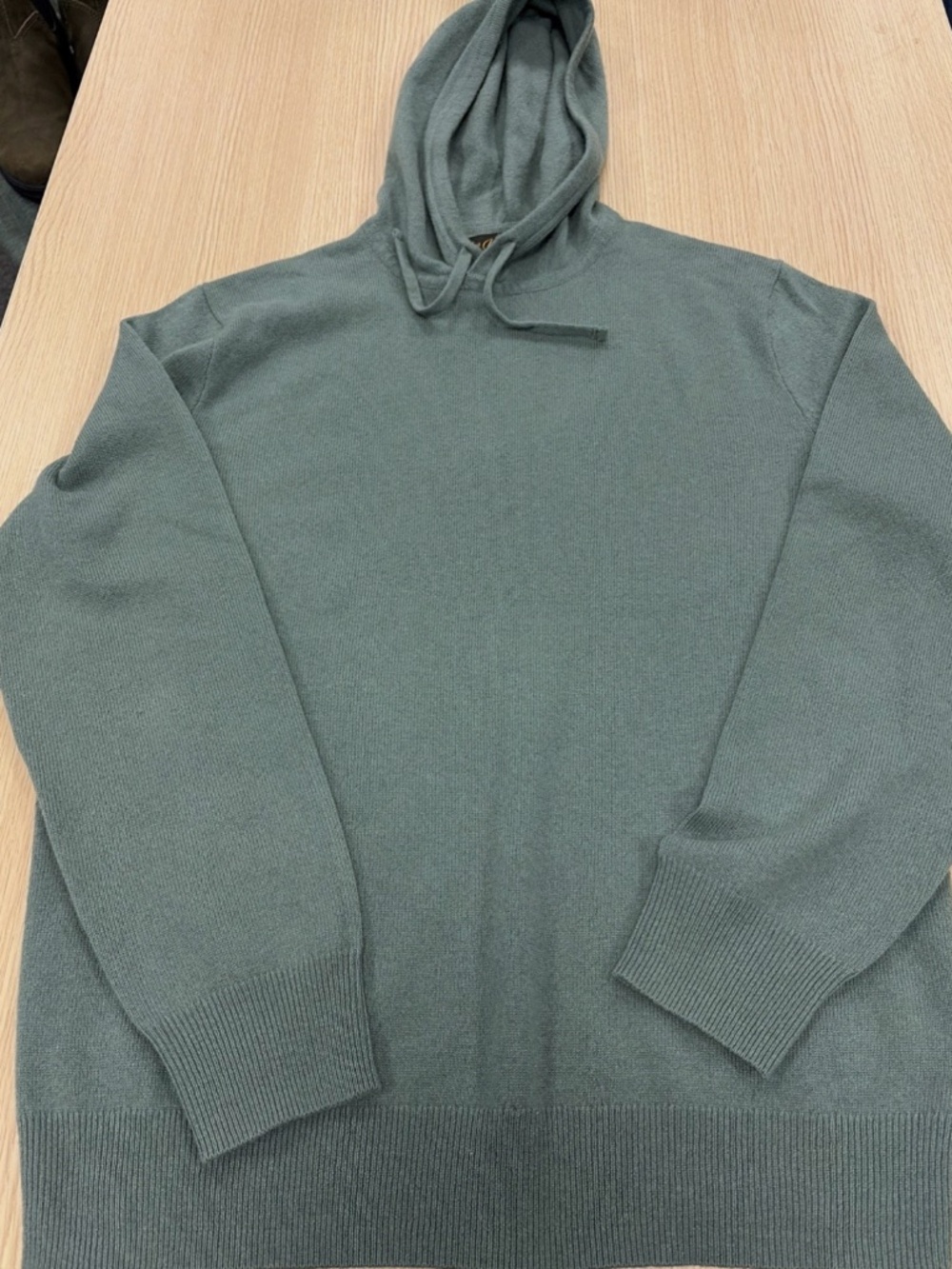 J.CREW Cashmere Pullover Hoodie - Faded Blue Grass